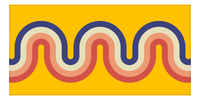 Thumbnail for Retro Beach Towel - Waves - Front View