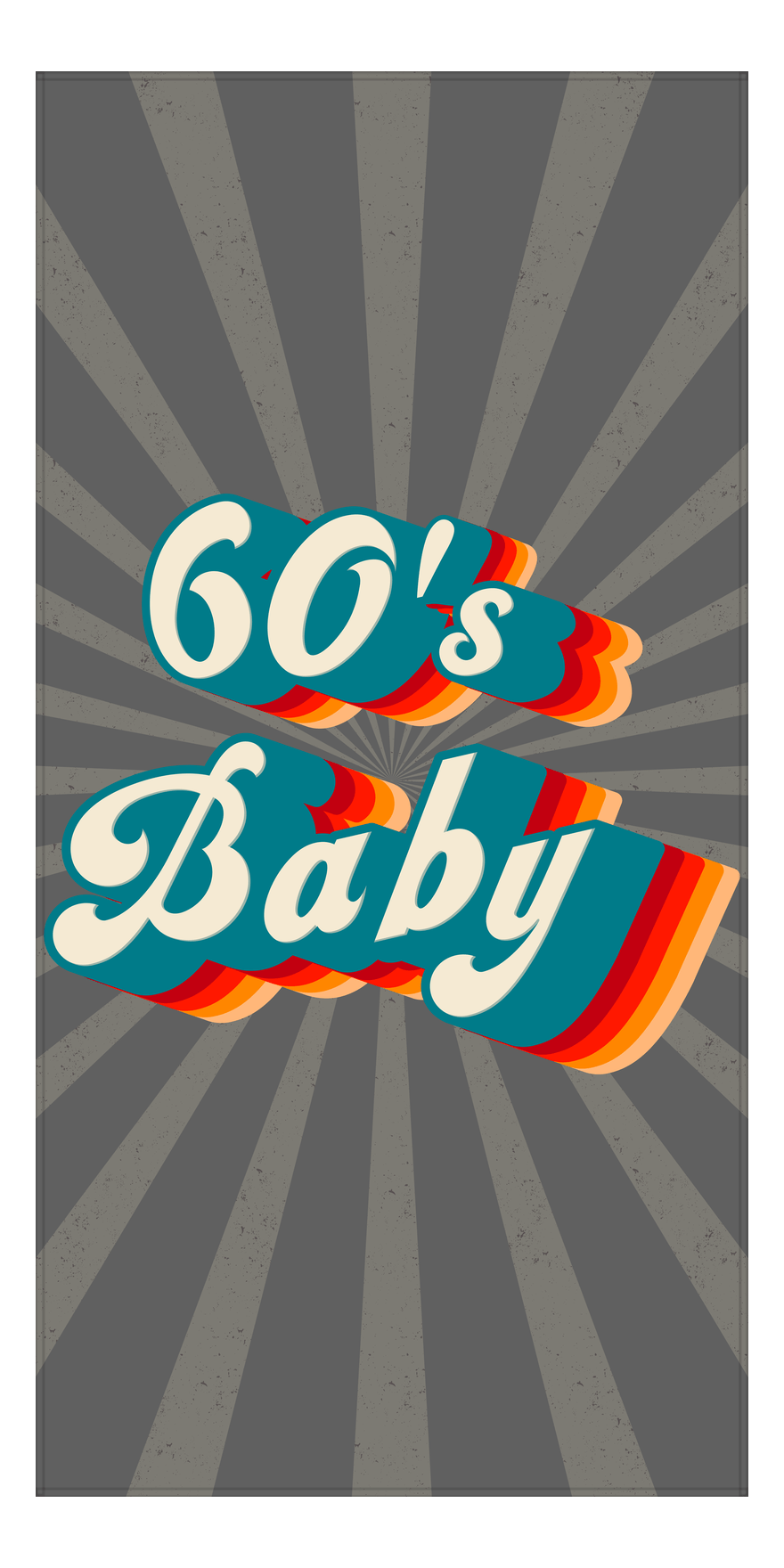 Retro Beach Towel - 60's Baby - Front View