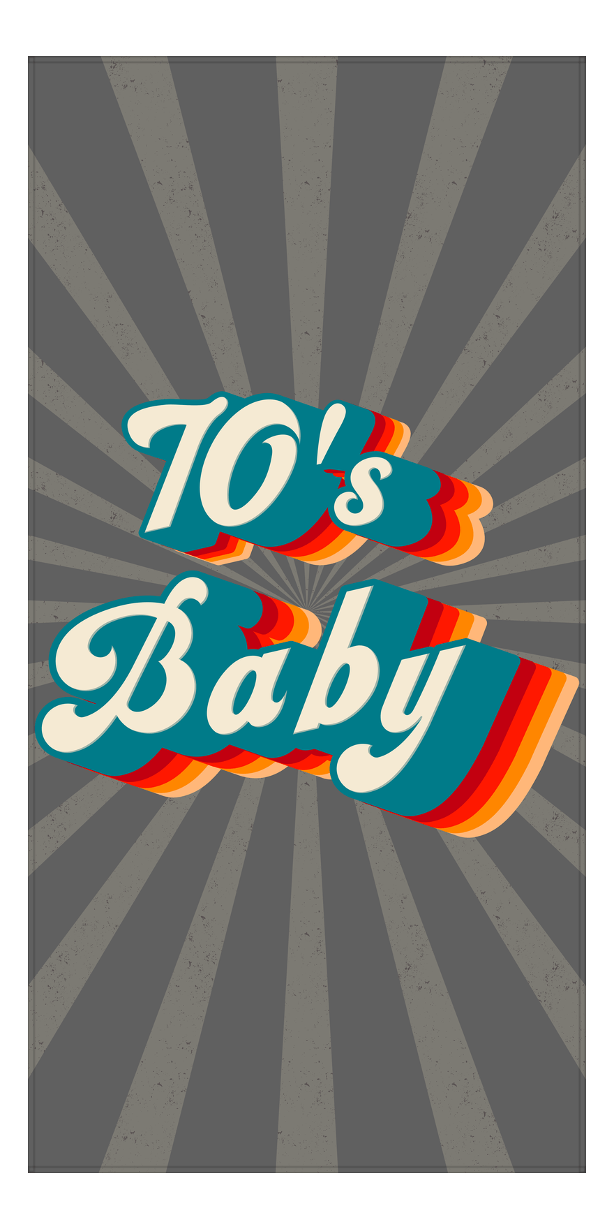 Retro Beach Towel - 70's Baby - Front View