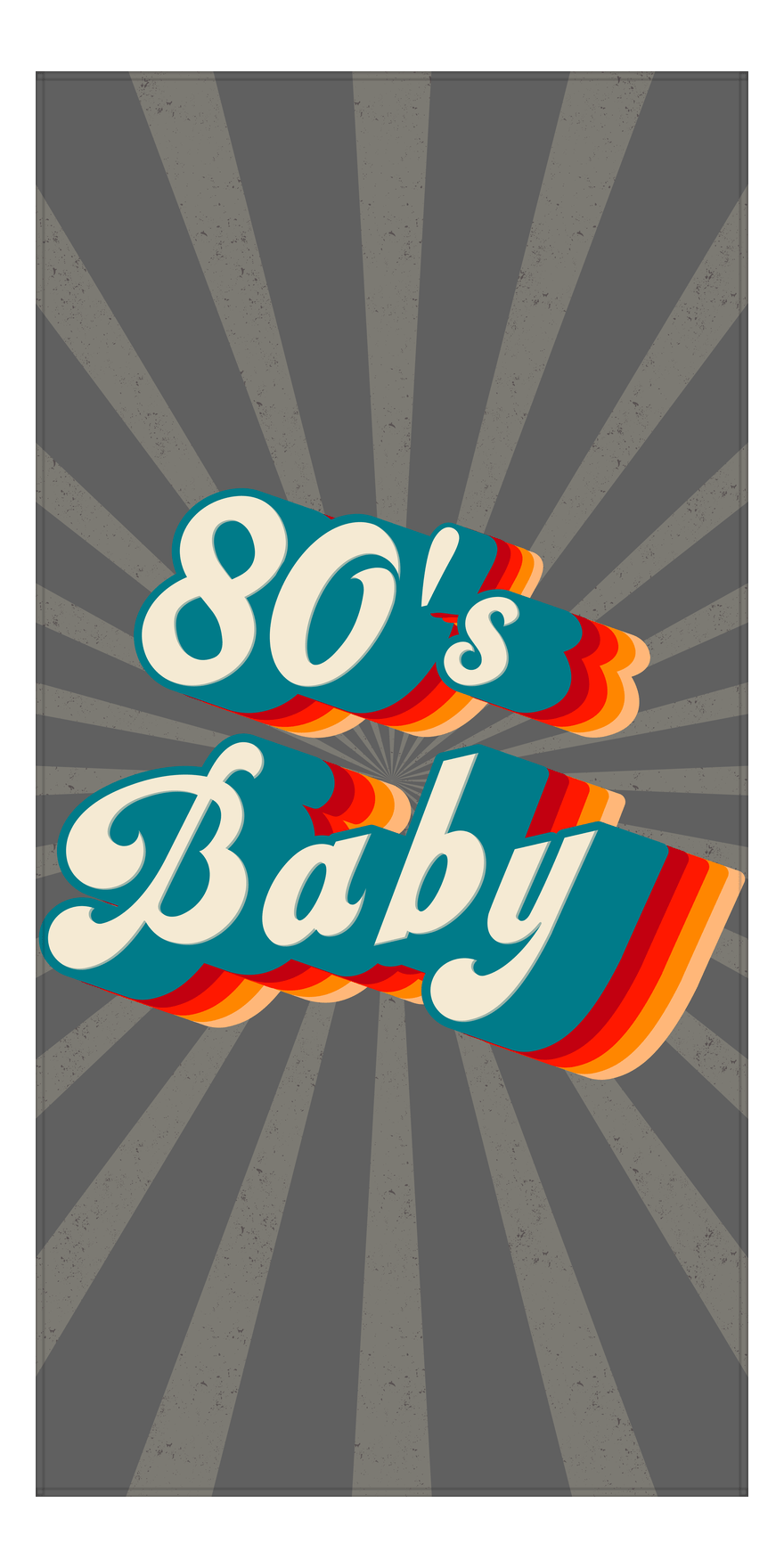 Retro Beach Towel - 80's Baby - Front View