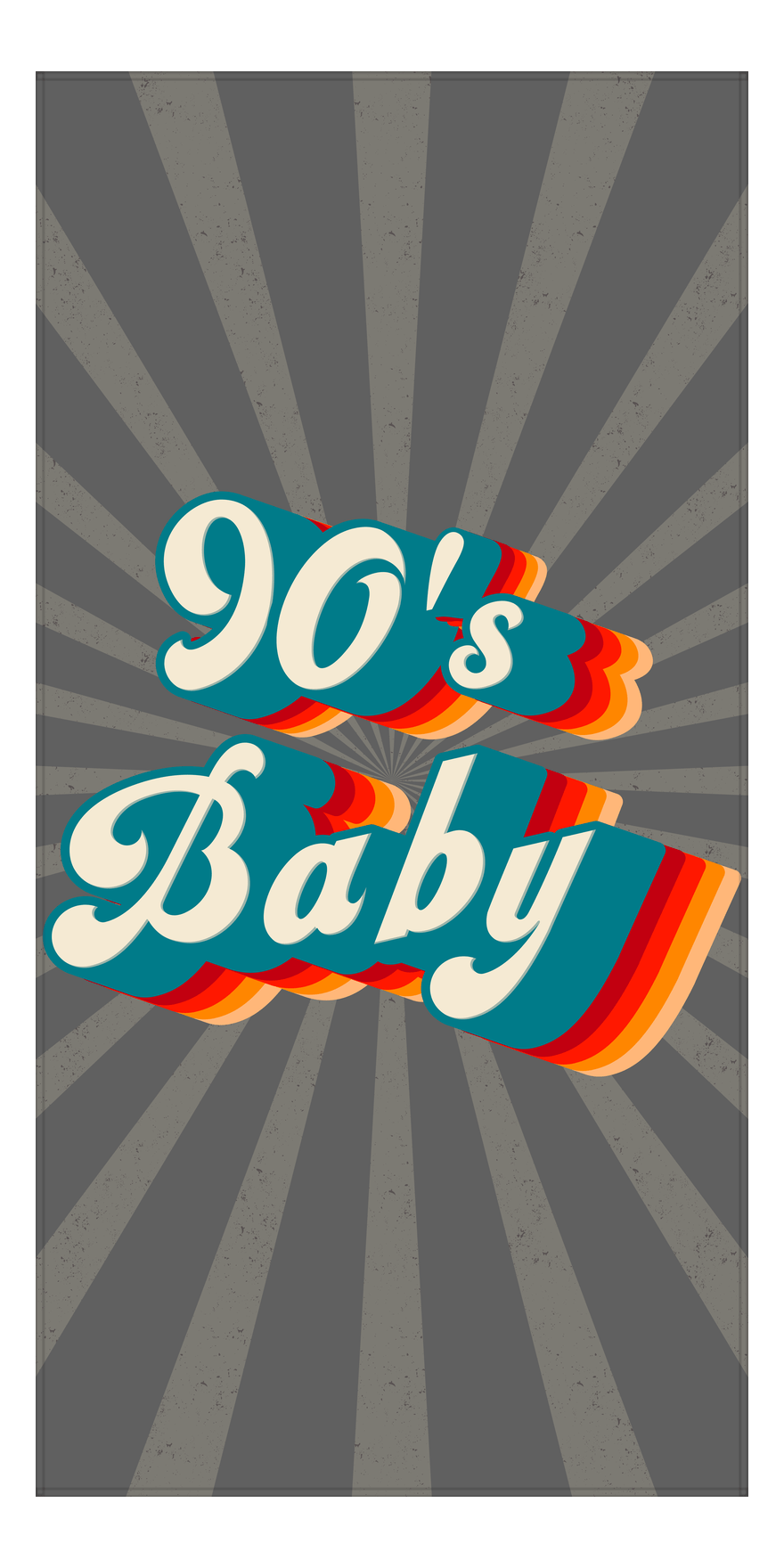 Retro Beach Towel - 90's Baby - Front View