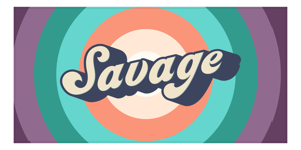 Retro Beach Towel - Savage - Front View
