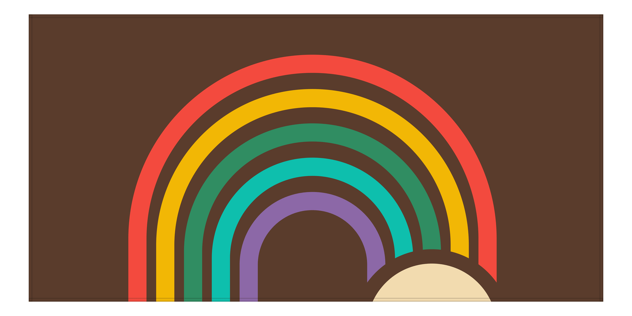 Retro Beach Towel - Rainbow - Front View