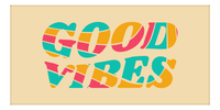 Thumbnail for Retro Beach Towel - Good Vibes - Front View
