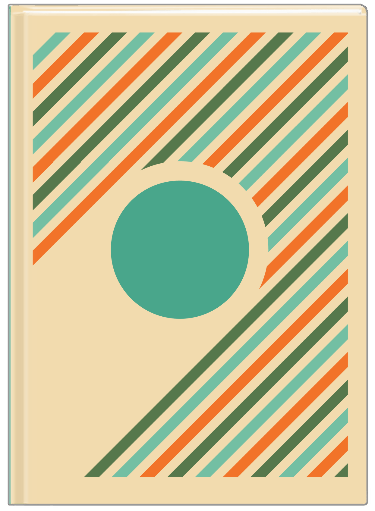Personalized Retro Circle Stripes Journal - Front View