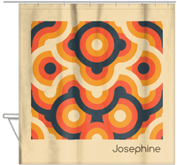 Thumbnail for Personalized Retro Circles Shower Curtain - Hanging View