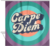 Thumbnail for Retro Carpe Diem Shower Curtain - Hanging View