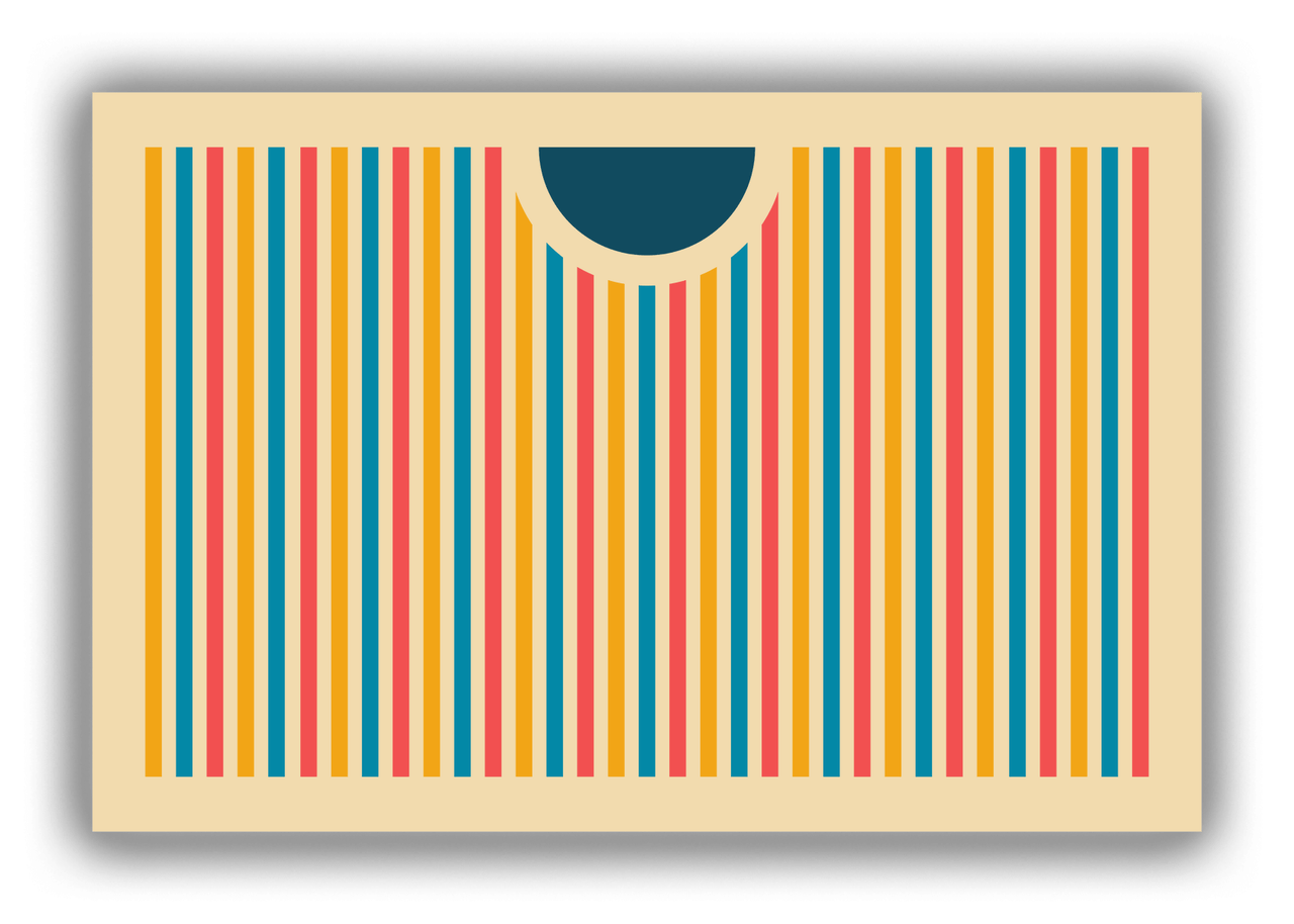 Retro Circle Stripes Canvas Wrap & Photo Print - Front View
