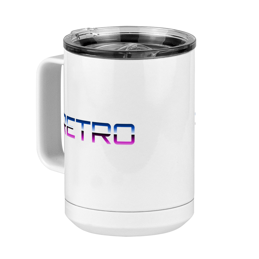 Retro Coffee Mug Tumbler with Handle (15 oz) - Front Left View