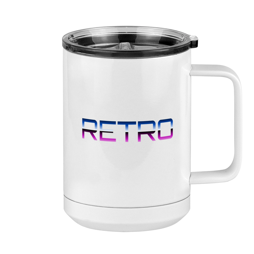 Retro Coffee Mug Tumbler with Handle (15 oz) - Right View