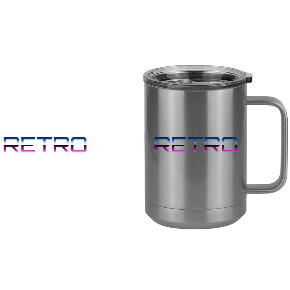 Retro Coffee Mug Tumbler with Handle (15 oz) - Design View