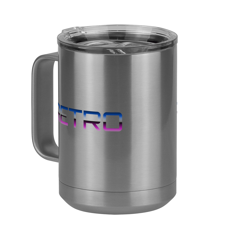 Retro Coffee Mug Tumbler with Handle (15 oz) - Front Left View