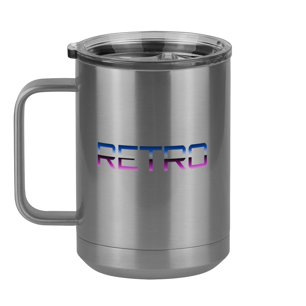 Retro Coffee Mug Tumbler with Handle (15 oz) - Left View