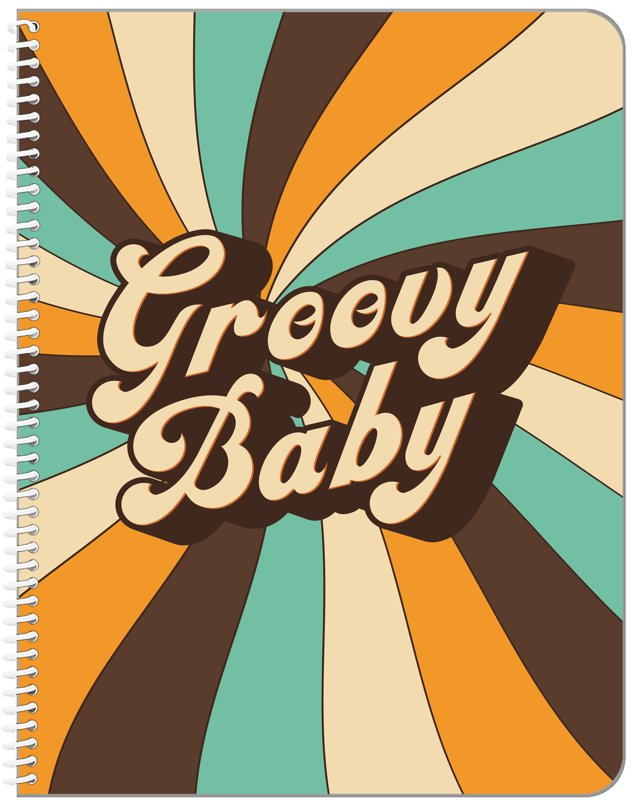 Retro Groovy Baby Notebook - Front View