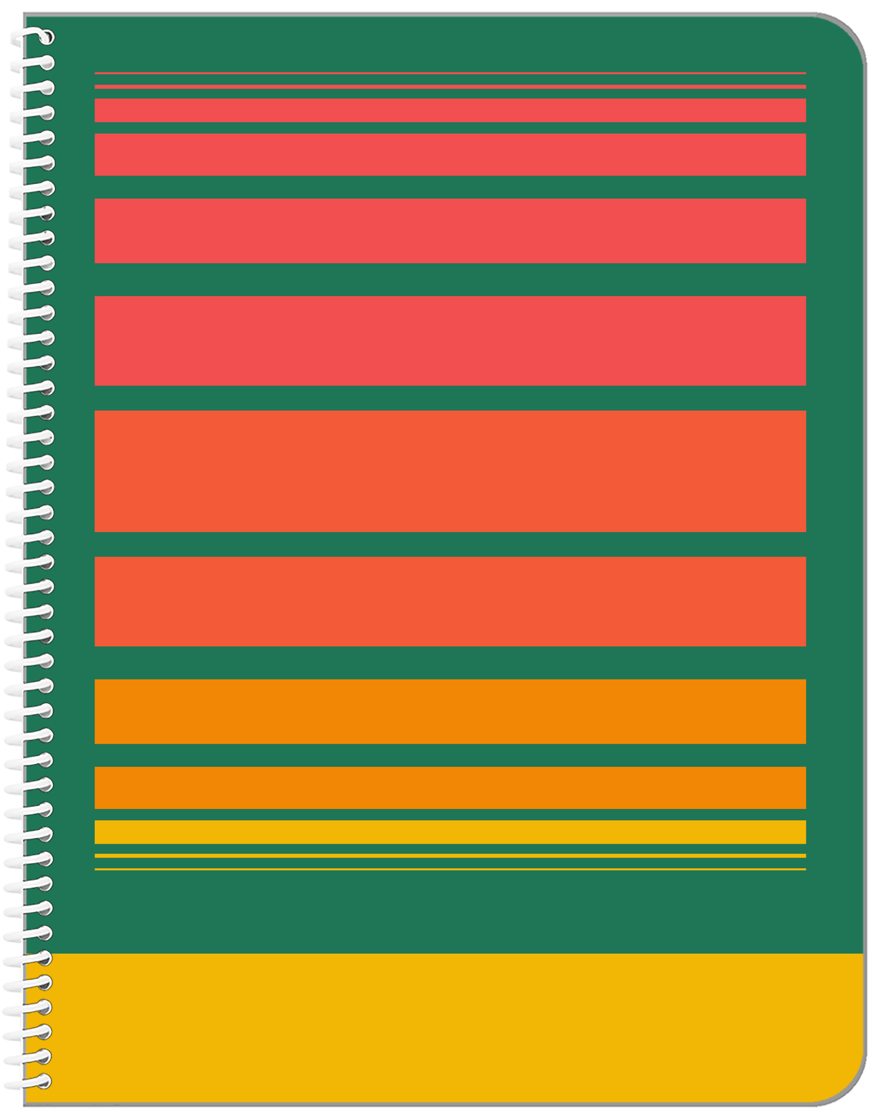 Retro Gradient Rectangles Notebook - Front View