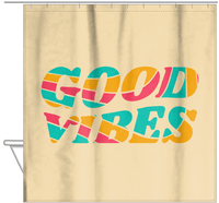 Thumbnail for Retro Good Vibes Shower Curtain - Hanging View