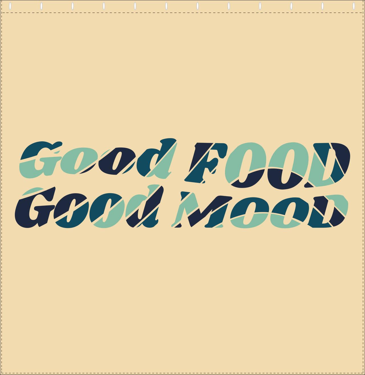 Retro Good Food Good Mood Shower Curtain - Decorate View