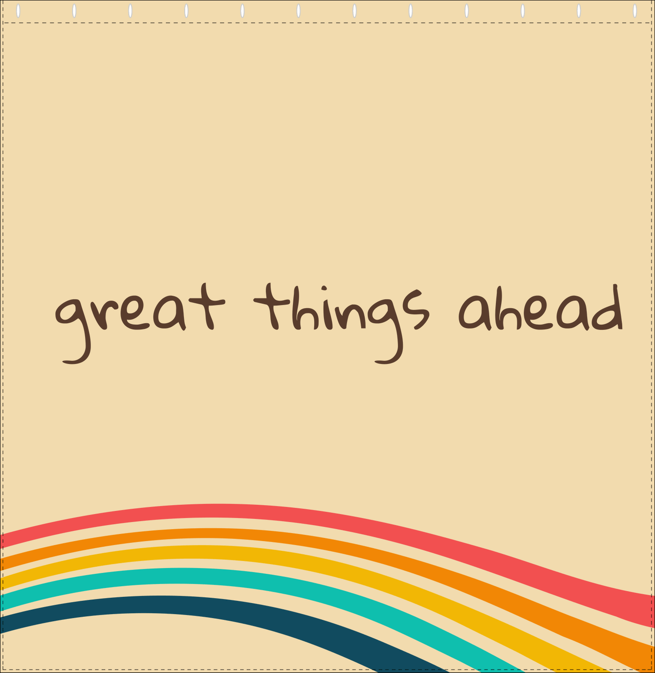 Retro Great Things Ahead Shower Curtain - Decorate View