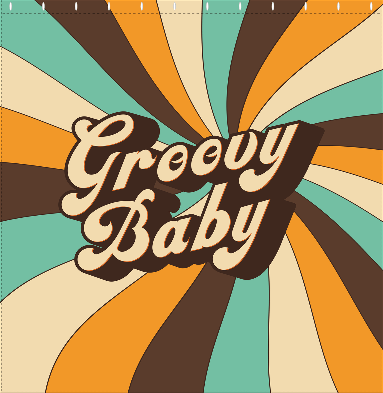 Retro Groovy Baby Shower Curtain - Decorate View