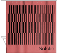 Thumbnail for Personalized Retro Lines Shower Curtain - Hanging View