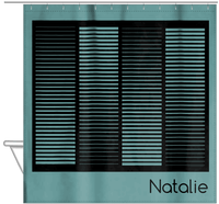Thumbnail for Personalized Retro Lines Shower Curtain - Hanging View