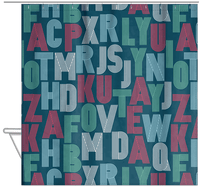 Thumbnail for Retro Letters Shower Curtain - Hanging View