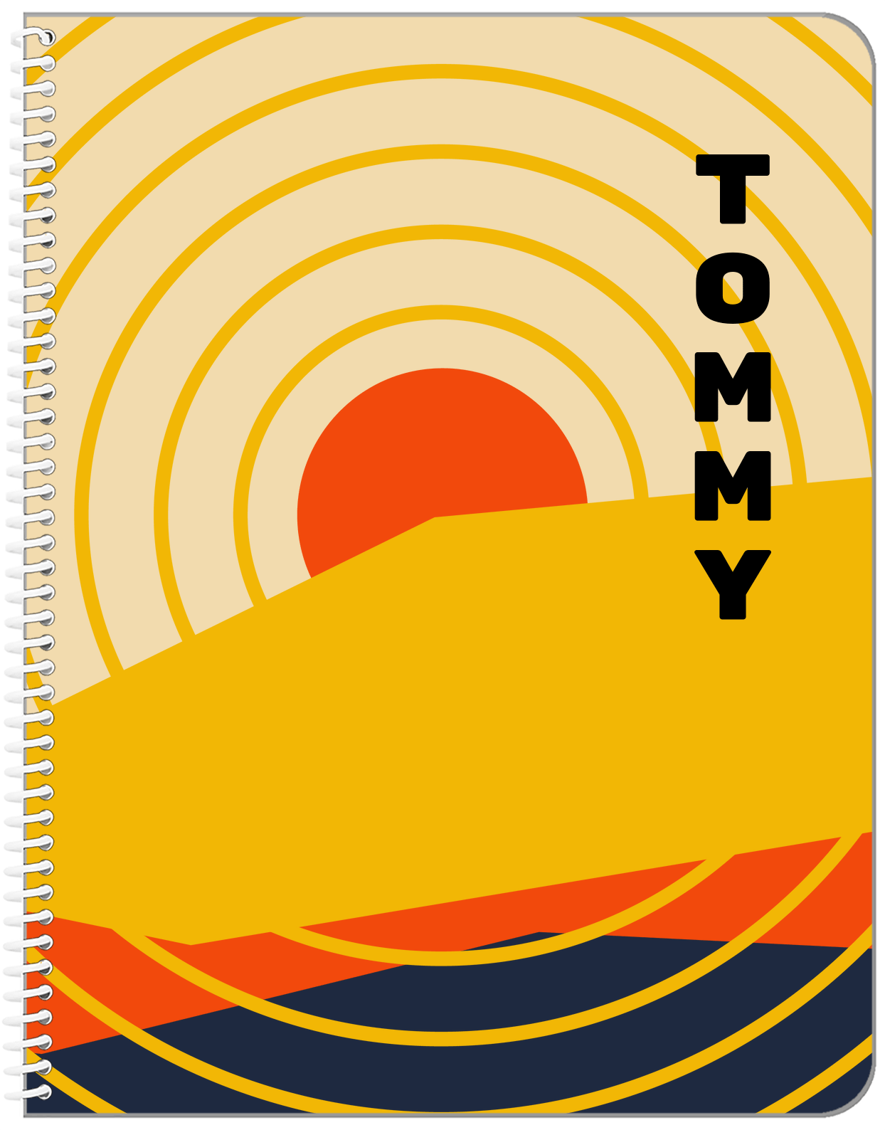 Personalized Retro Notebook - X - Front View