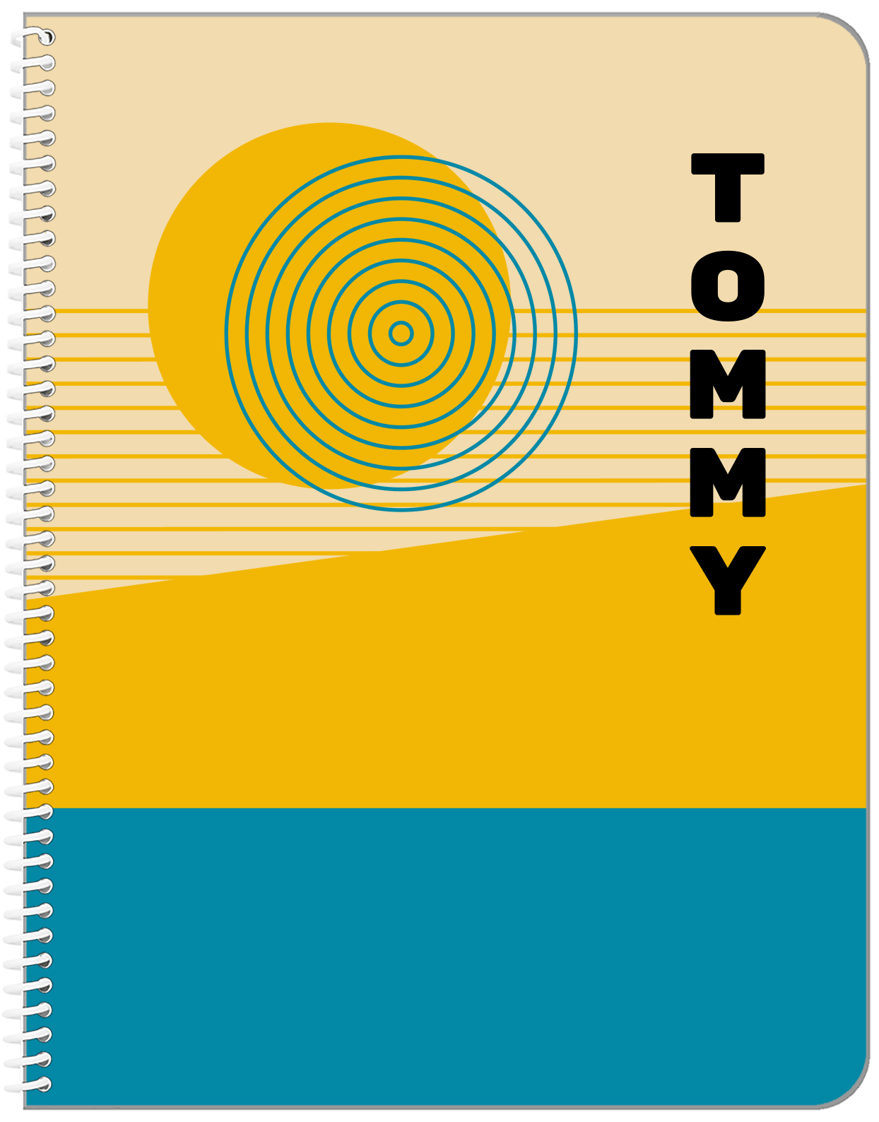 Personalized Retro Notebook - X - Front View