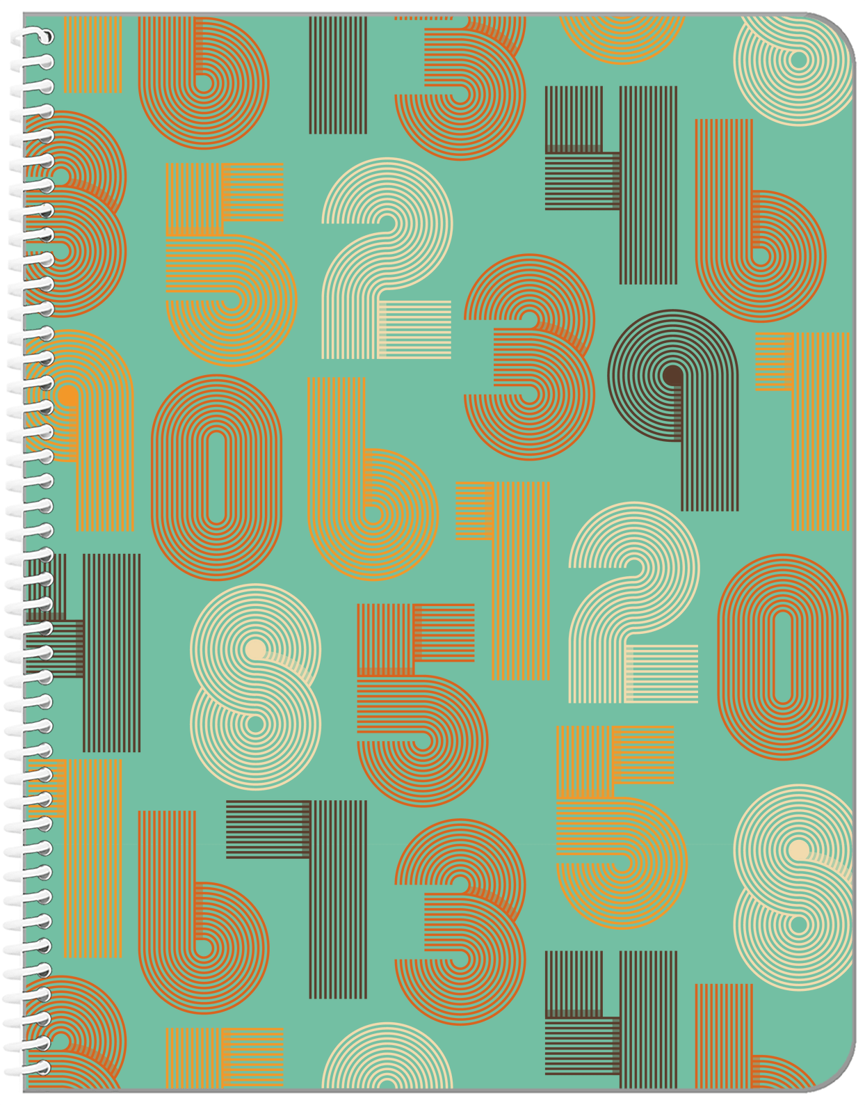 Retro Notebook - Numbers - Front View