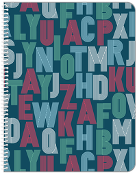 Thumbnail for Retro Notebook - Letters - Front View