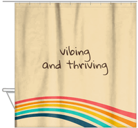 Thumbnail for Retro Vibing and Thriving Shower Curtain - Hanging View