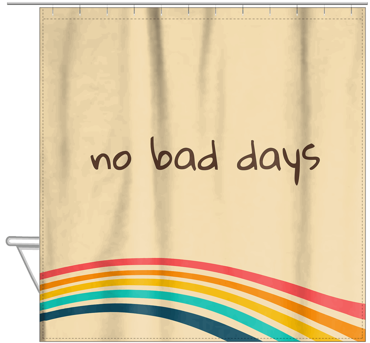Retro No Bad Days Shower Curtain - Hanging View