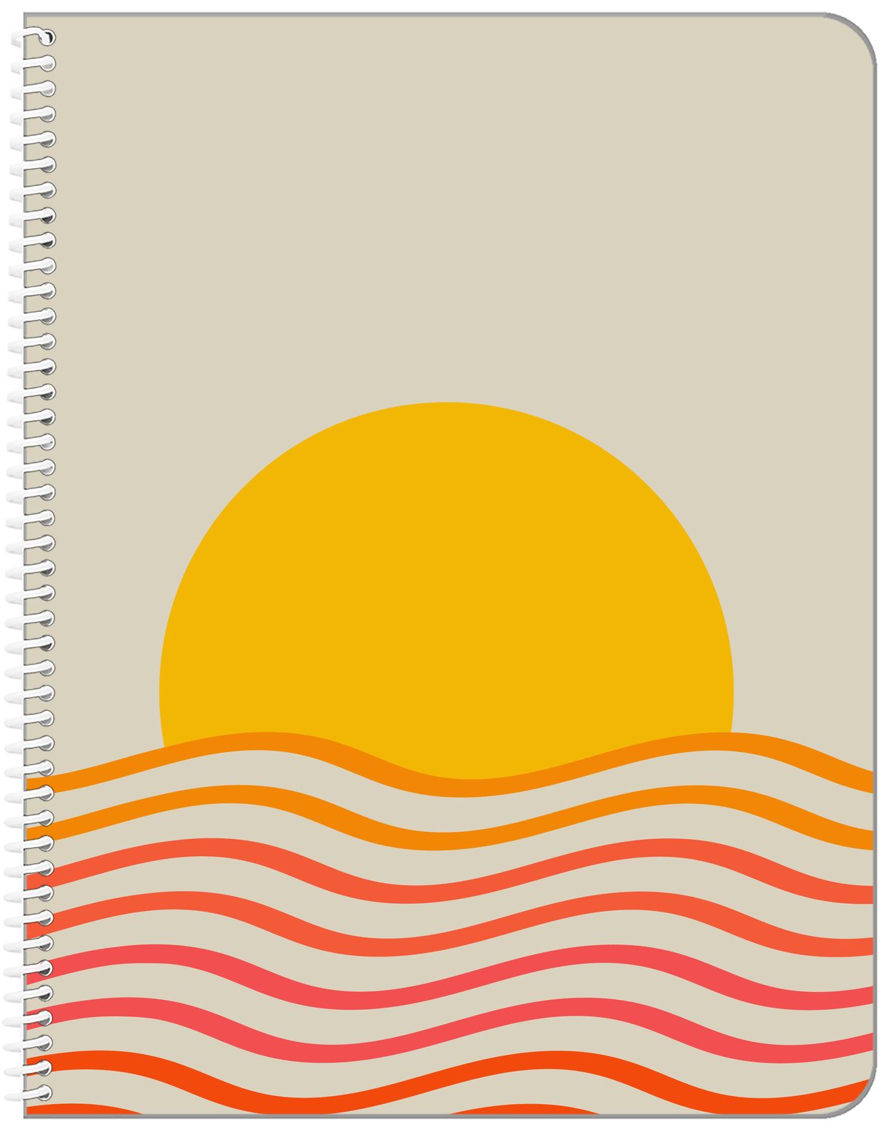 Retro Ocean Sunset Notebook - Front View