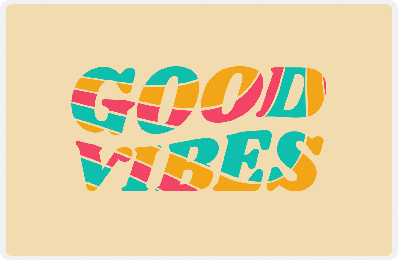 Retro Placemat - Good Vibes -  View