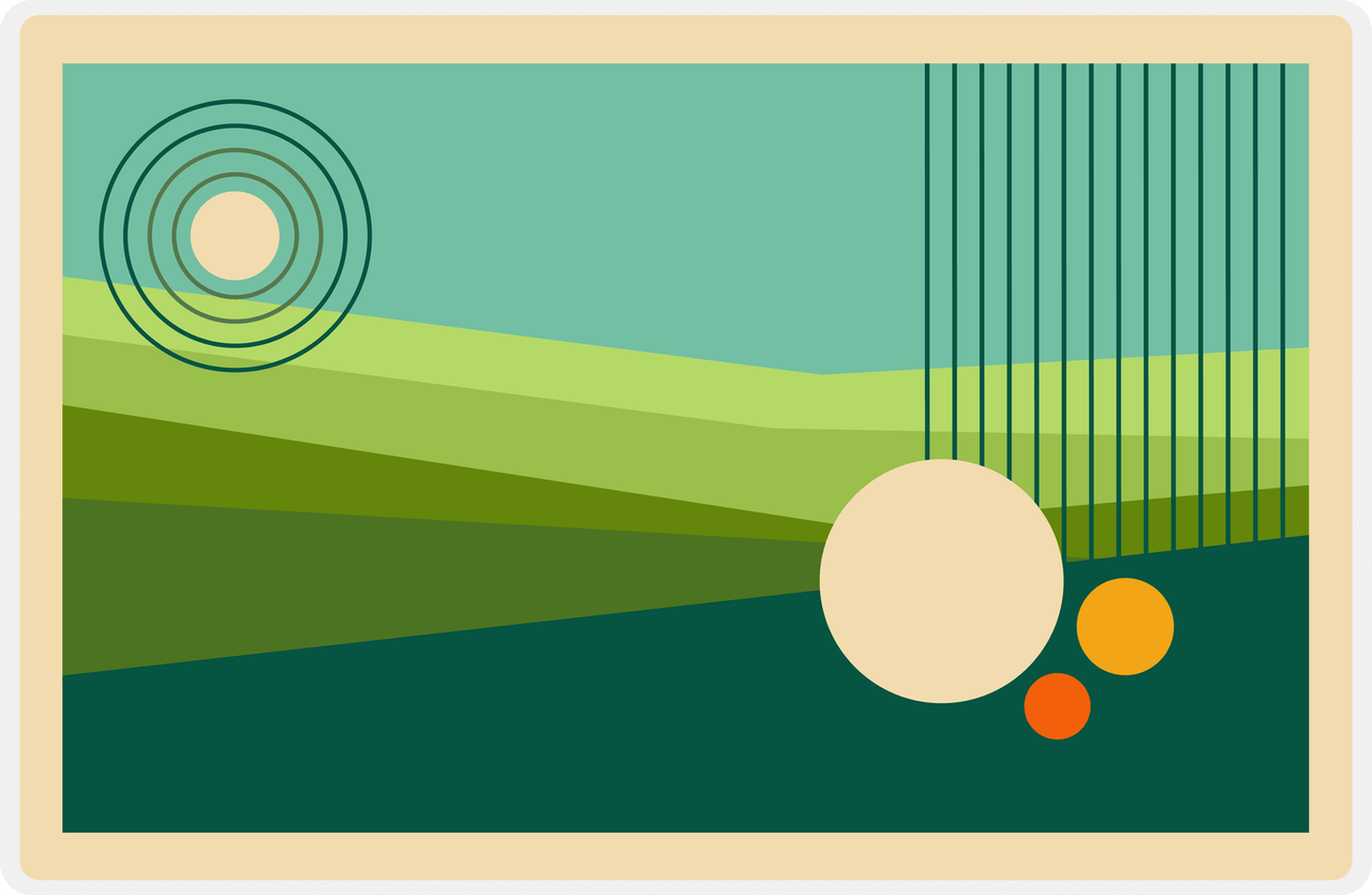 Retro Placemat - Abstract Dots -  View