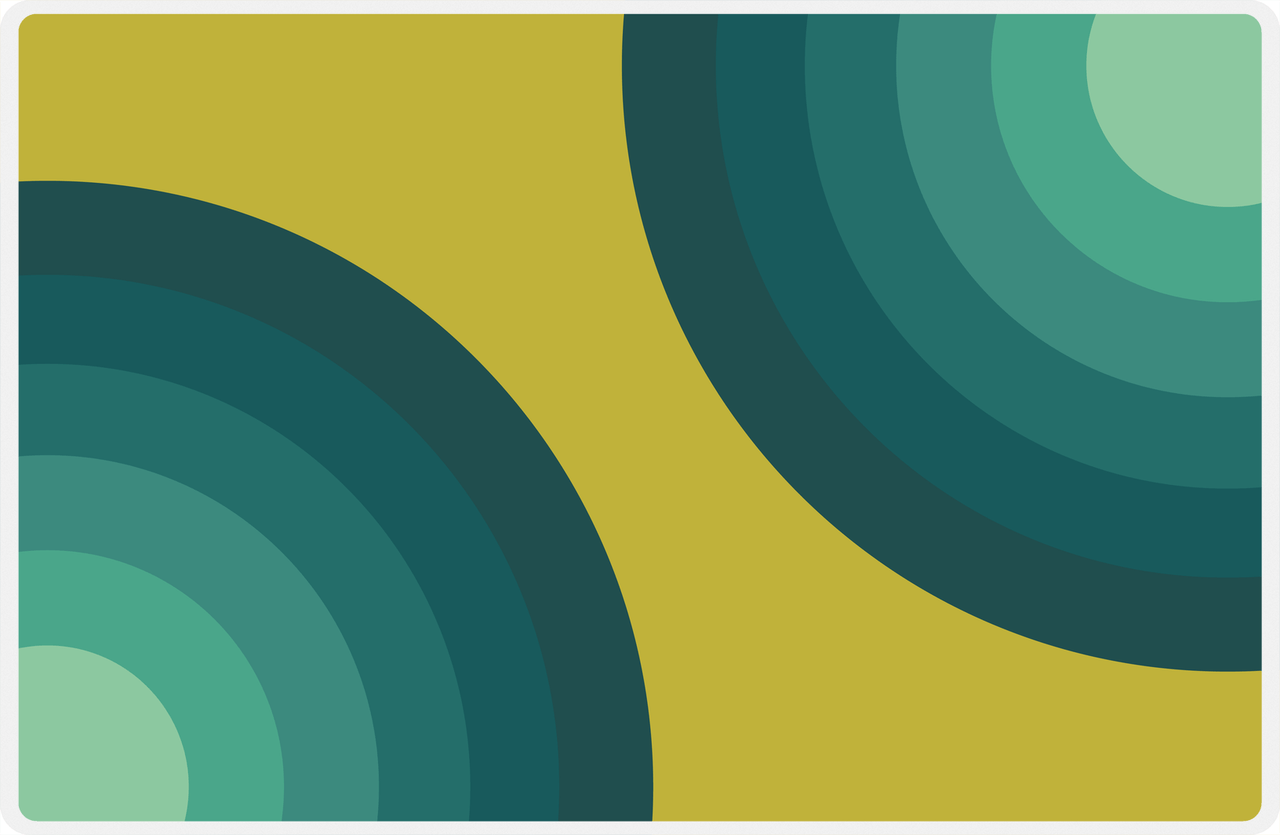 Retro Placemat - Teal Radial -  View