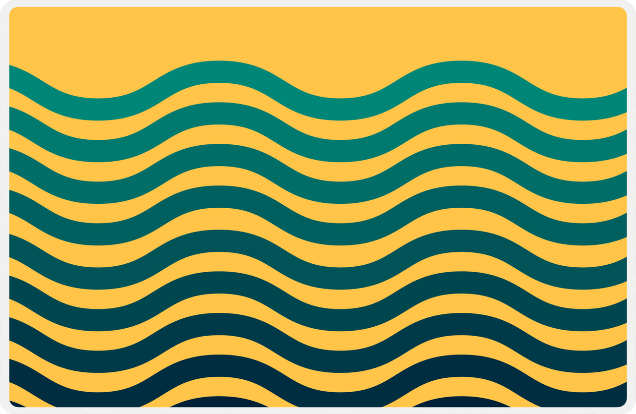 Retro Placemat - Green Waves -  View