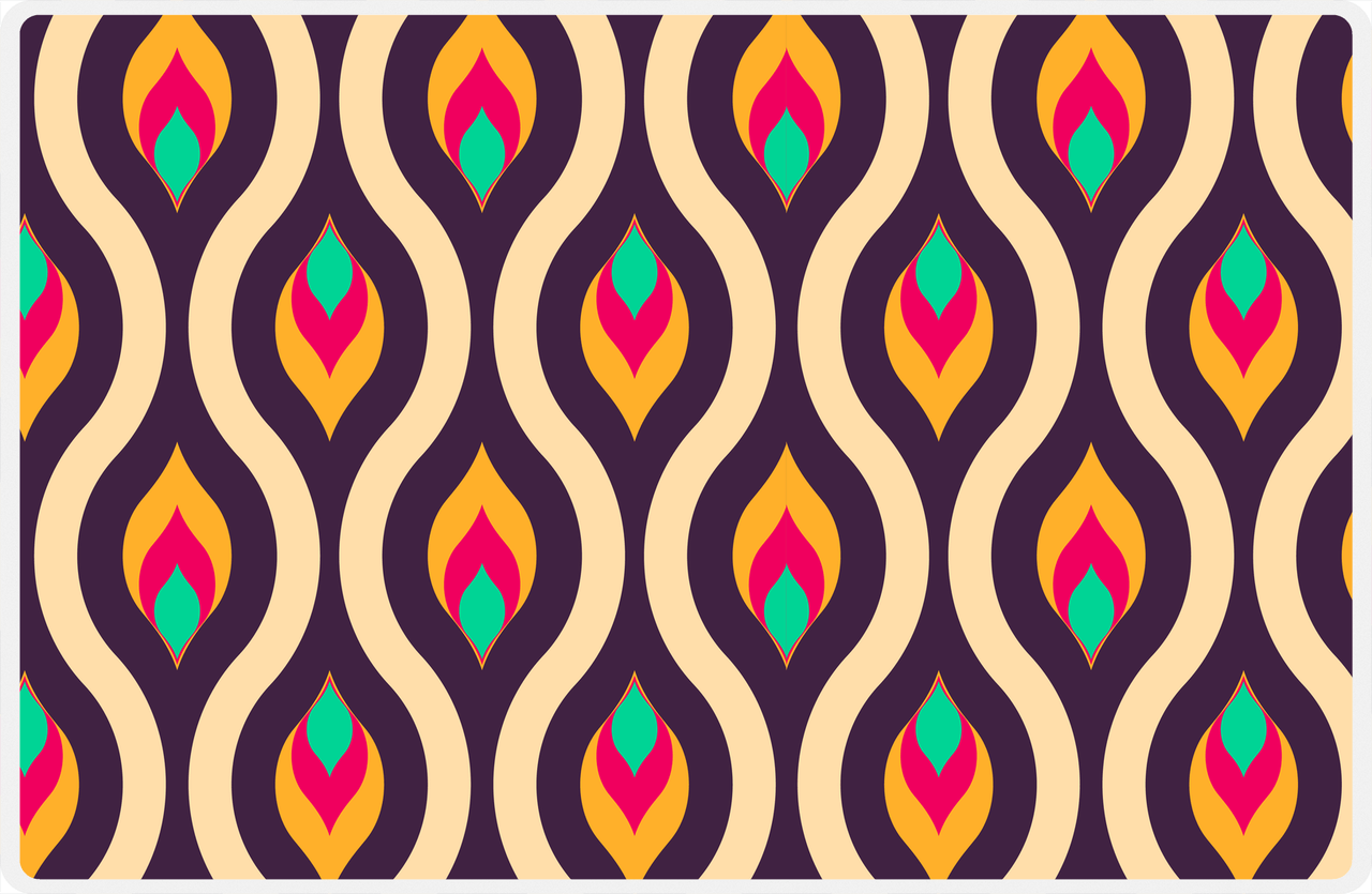 Retro Placemat - Abstract Waves -  View