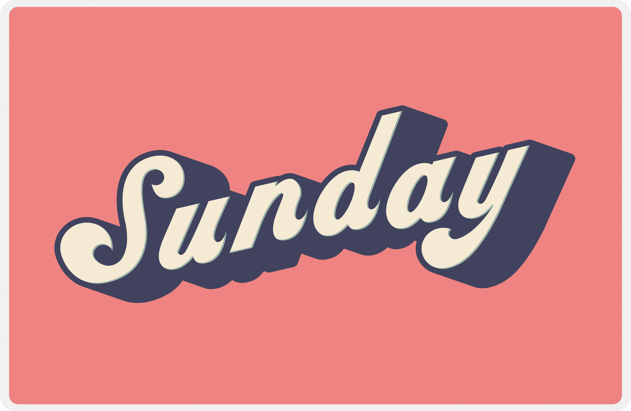 Retro Placemat - Sunday -  View