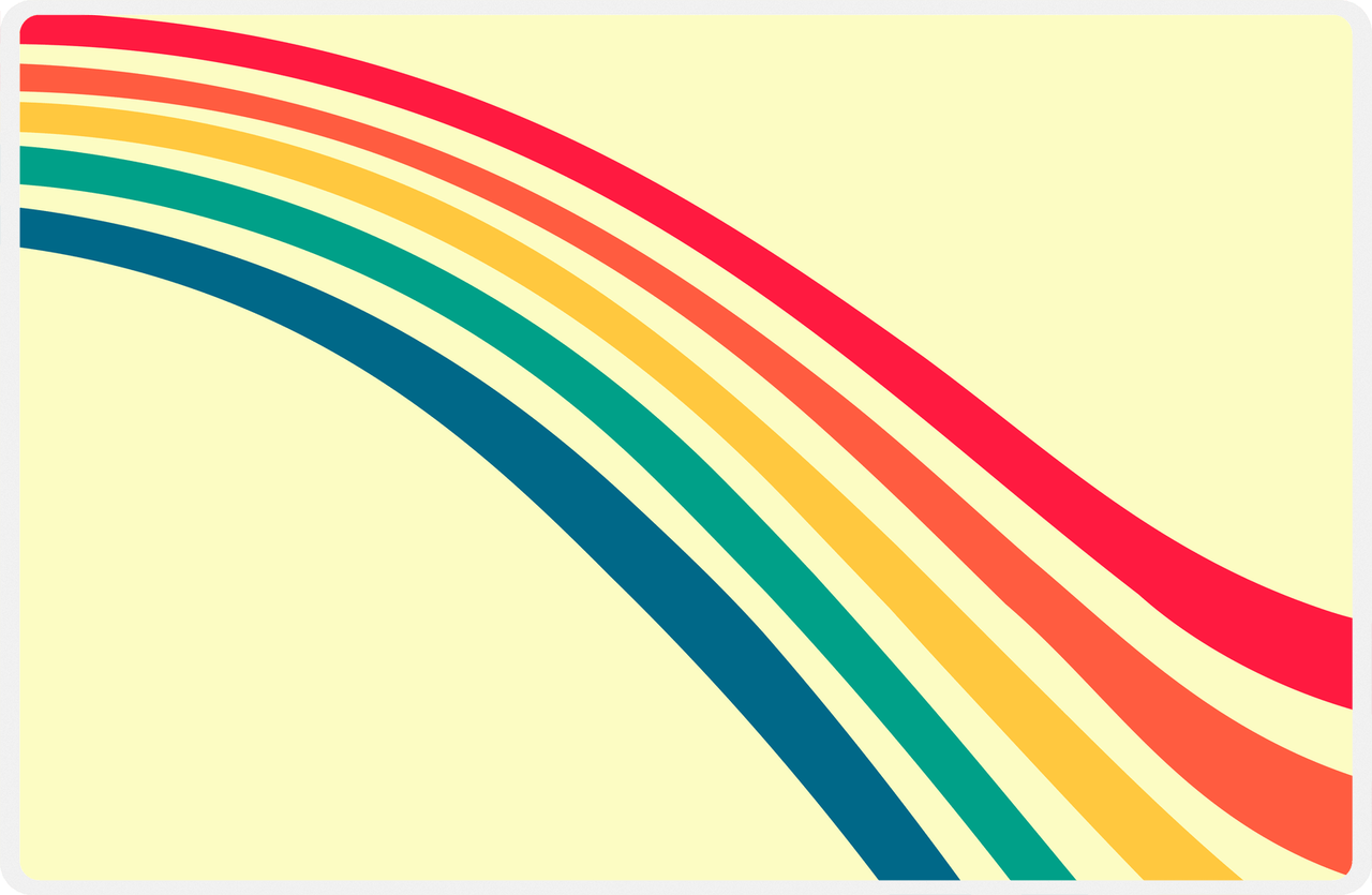 Retro Placemat - Rainbow -  View