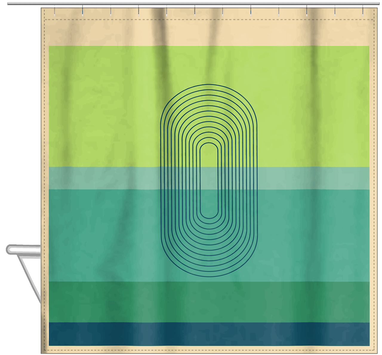 Personalized Retro Shower Curtain - Hanging View