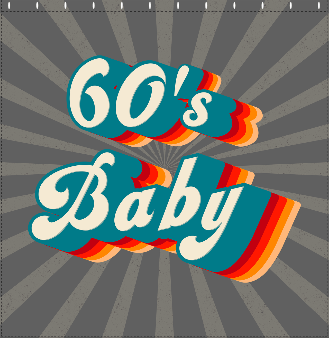 Retro Shower Curtain - 60s Baby - Decorate View