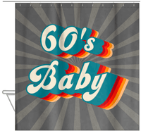 Thumbnail for Retro Shower Curtain - 60s Baby - Hanging View