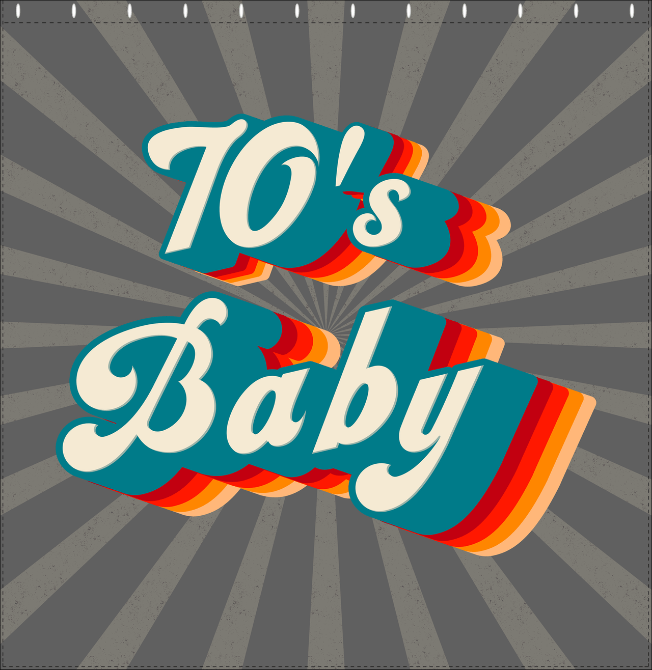Retro Shower Curtain - 70s Baby - Decorate View