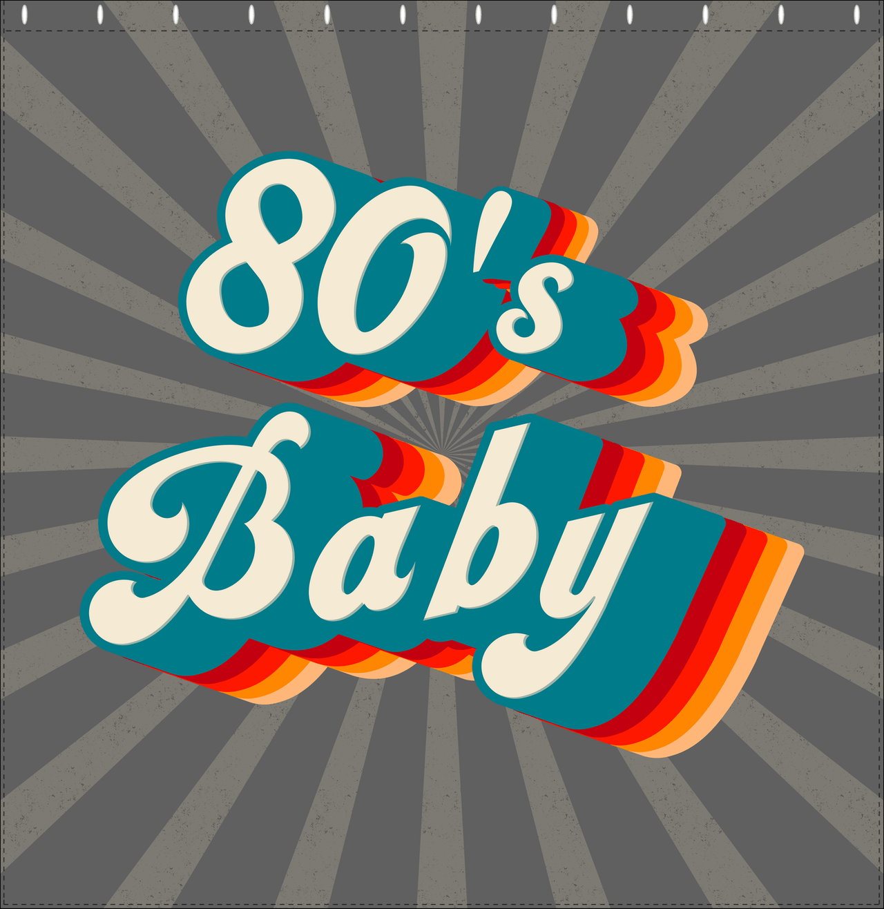 Retro Shower Curtain - 80s Baby - Decorate View