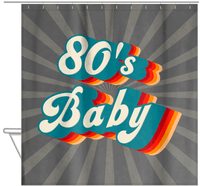 Thumbnail for Retro Shower Curtain - 80s Baby - Hanging View