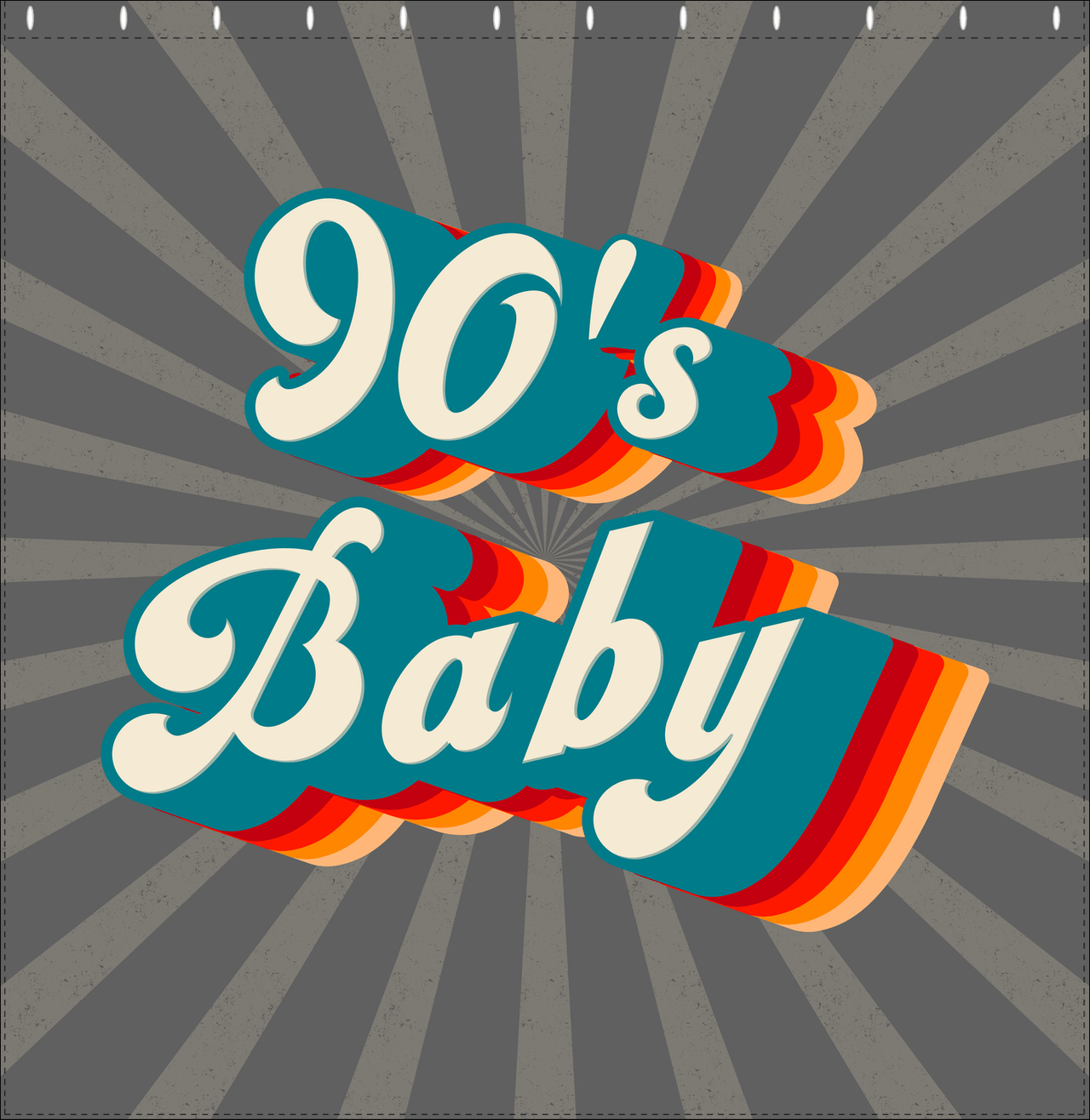 Retro Shower Curtain - 90s Baby - Decorate View