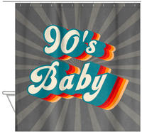 Thumbnail for Retro Shower Curtain - 90s Baby - Hanging View