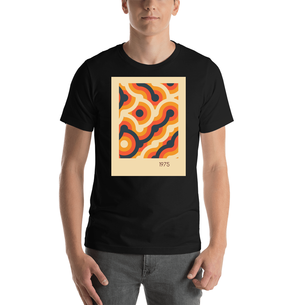 Personalized Retro T-Shirt - Black - Circles - Shirt View