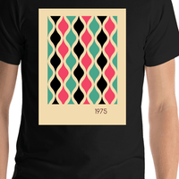 Thumbnail for Personalized Retro T-Shirt - Black - Waves - Shirt Close-Up View